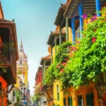 Traditional balconies in Cartagena