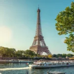 View of the Eiffel Tower in Paris, France